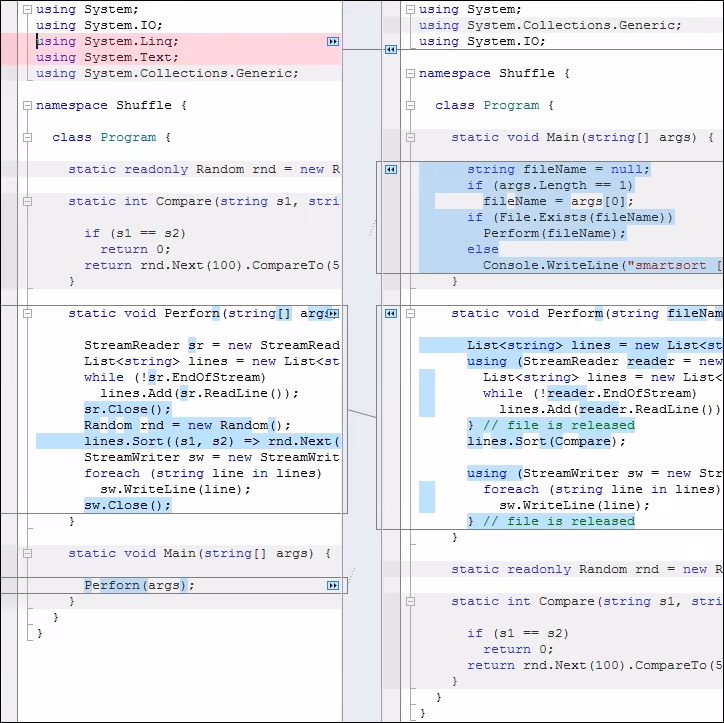 Structure comparison - Moved Blocks Detection