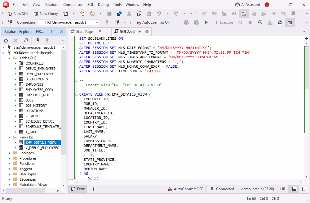 AI Assistant in dbForge Studio for Oracle