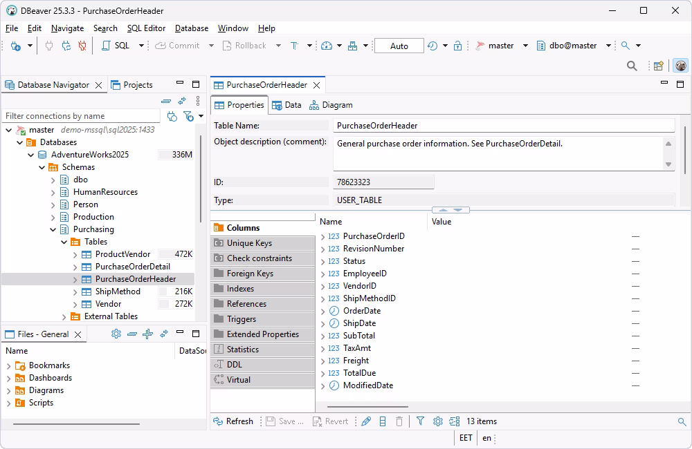DBeaver for SQL Server
