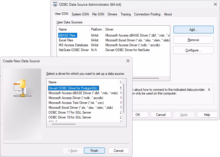 Select Devart ODBC Driver for PostgreSQL