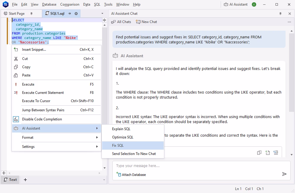 AI SQL troubleshooting