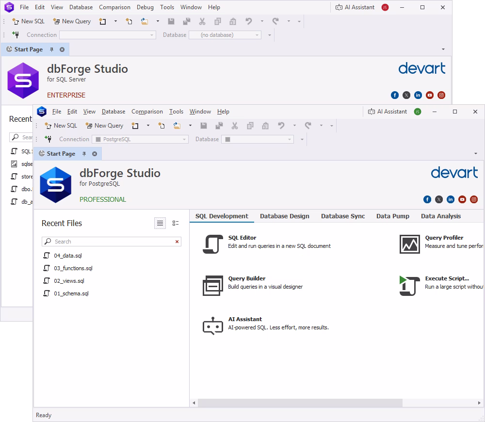 Unified solution for SQL Server and PostgreSQL