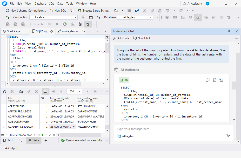Context-aware AI query generation