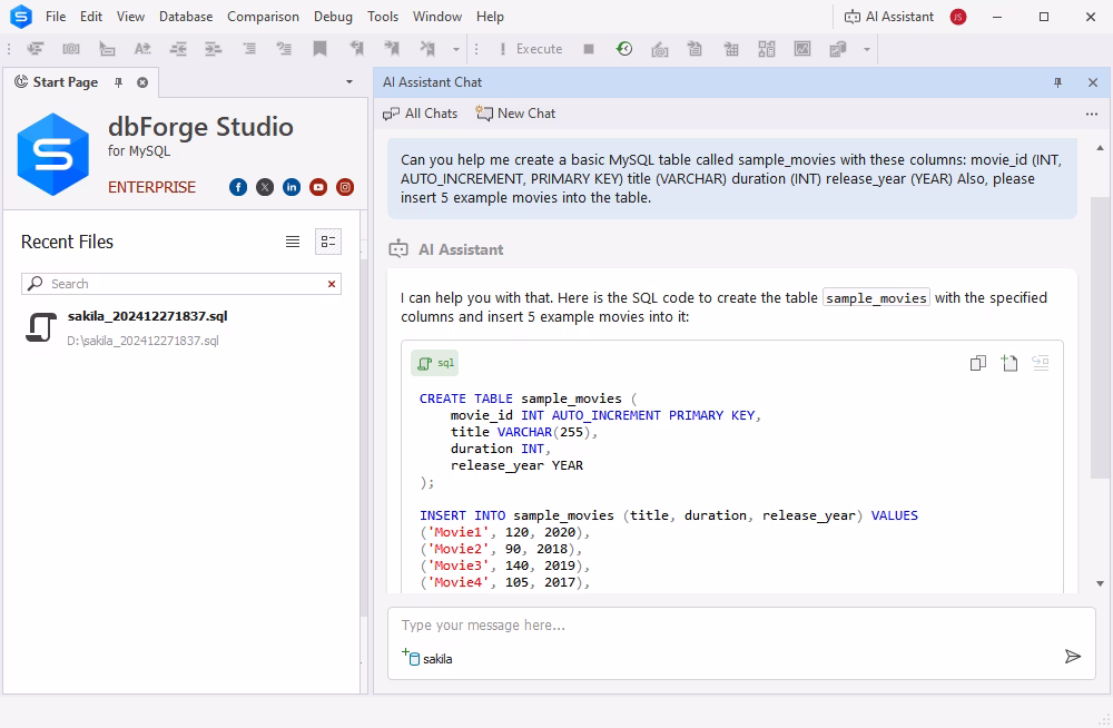 Context-aware AI query generation