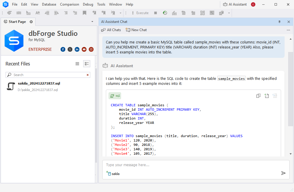 Context-aware AI query generation