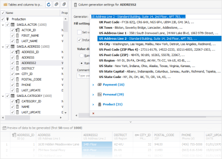 dbForge Studio for Oracle - Data Generator