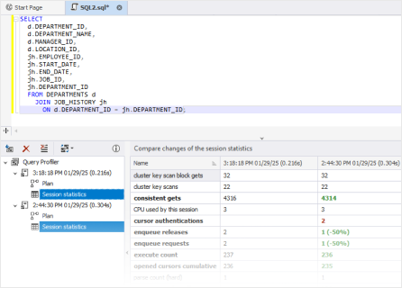dbForge Studio for Oracle - Query Profiler