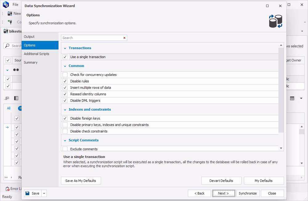Data synchronization in dbForge Studio for PostgreSQL