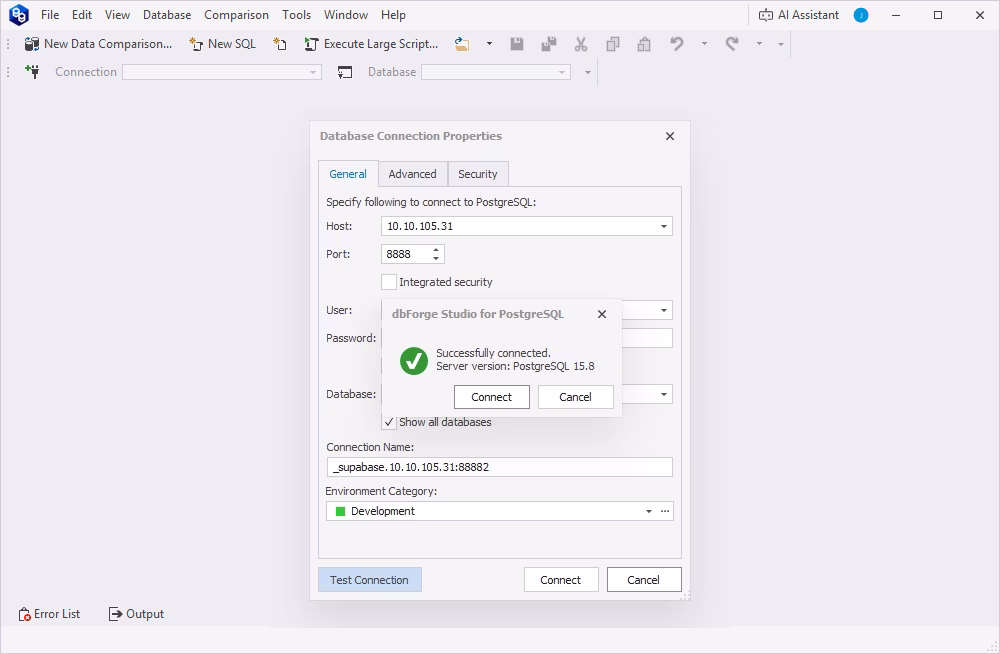 Databases supported by dbForge Studio for PostgreSQL