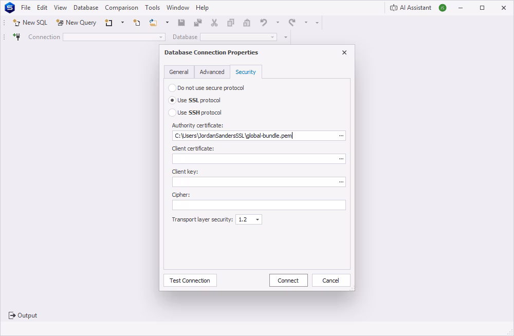 SSL settings in dbForge Studio for PostgreSQL