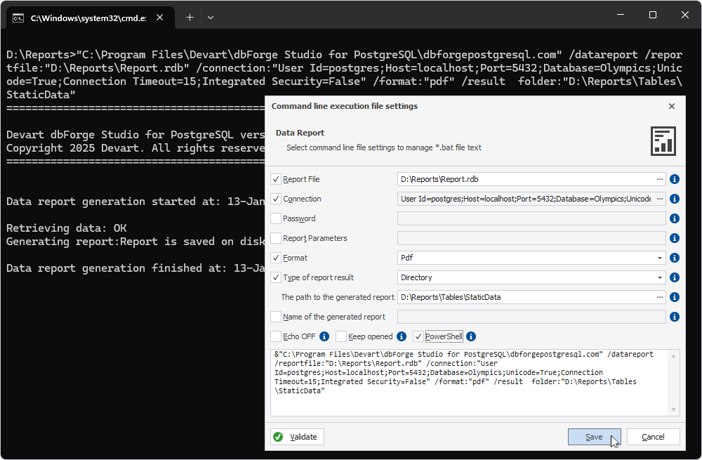 CLI interface for task automation