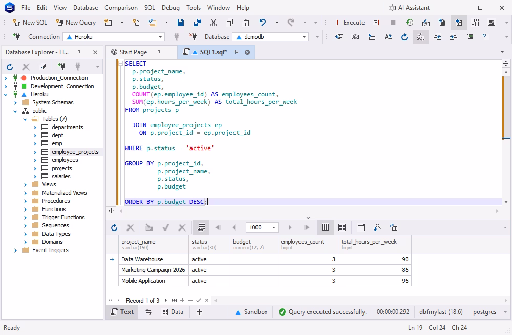 Run a validation query