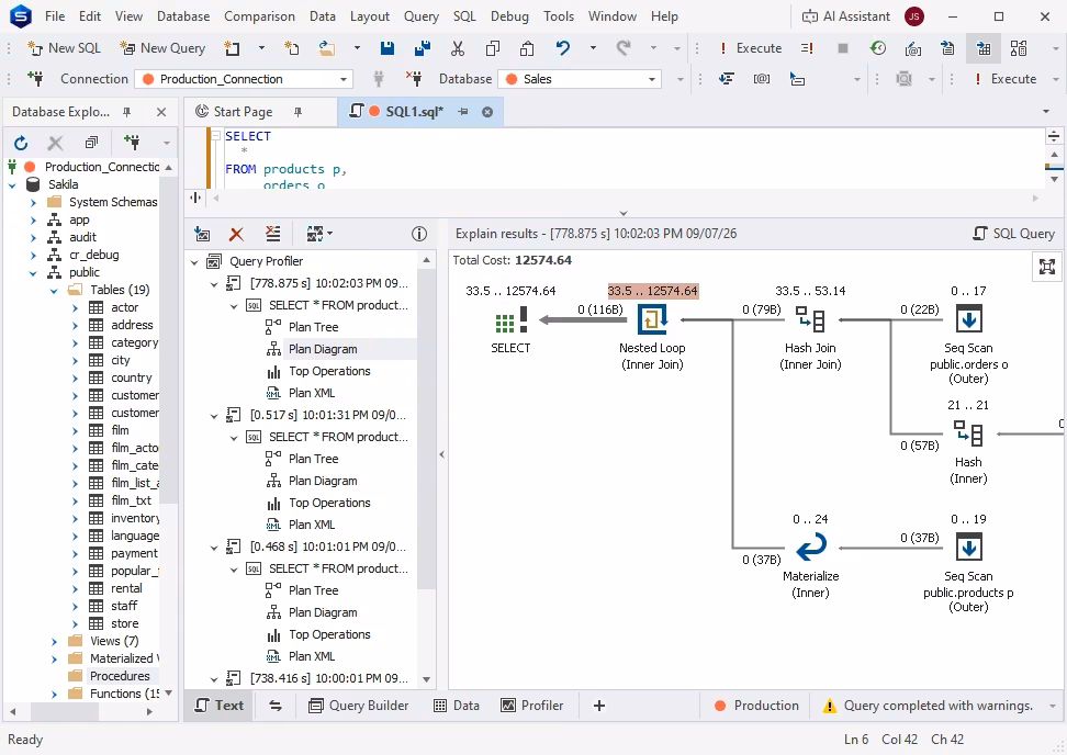 Query Profiler in dbForge Studio for PostgreSQL
