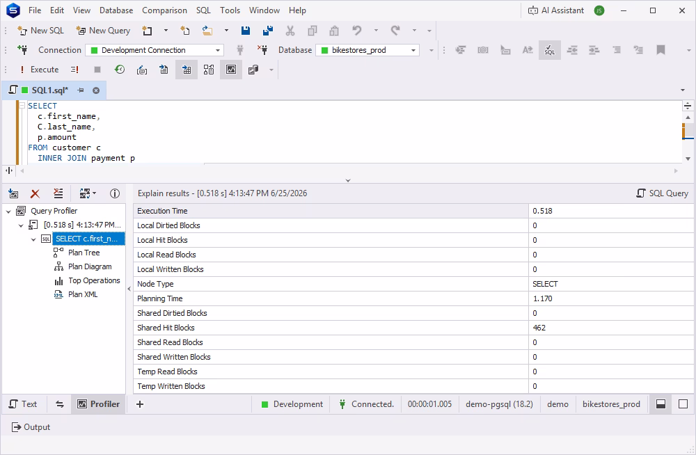 Postgres query performance tuning tool