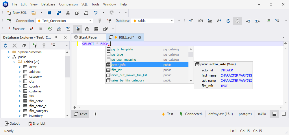 The completion list suggests different values for the command