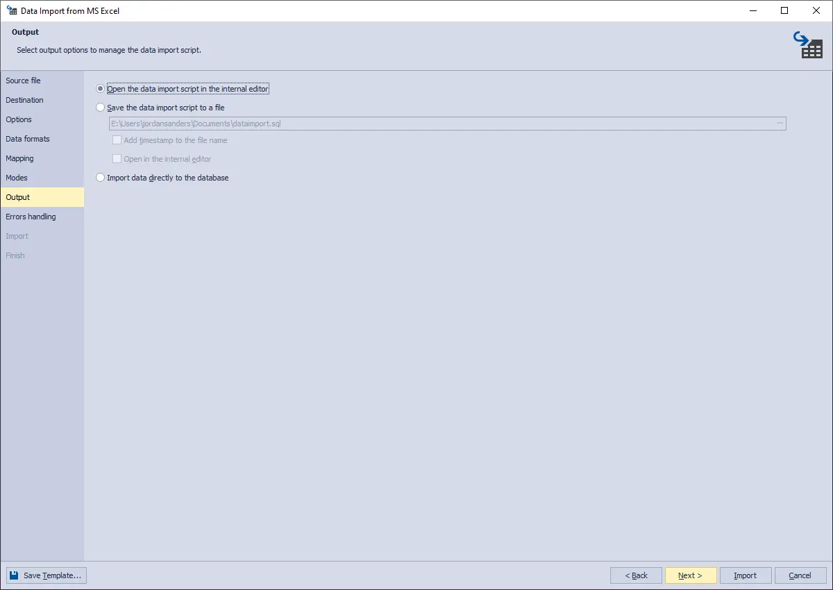 Data Pump for SQL Server - Ausgabe des Datenimports
