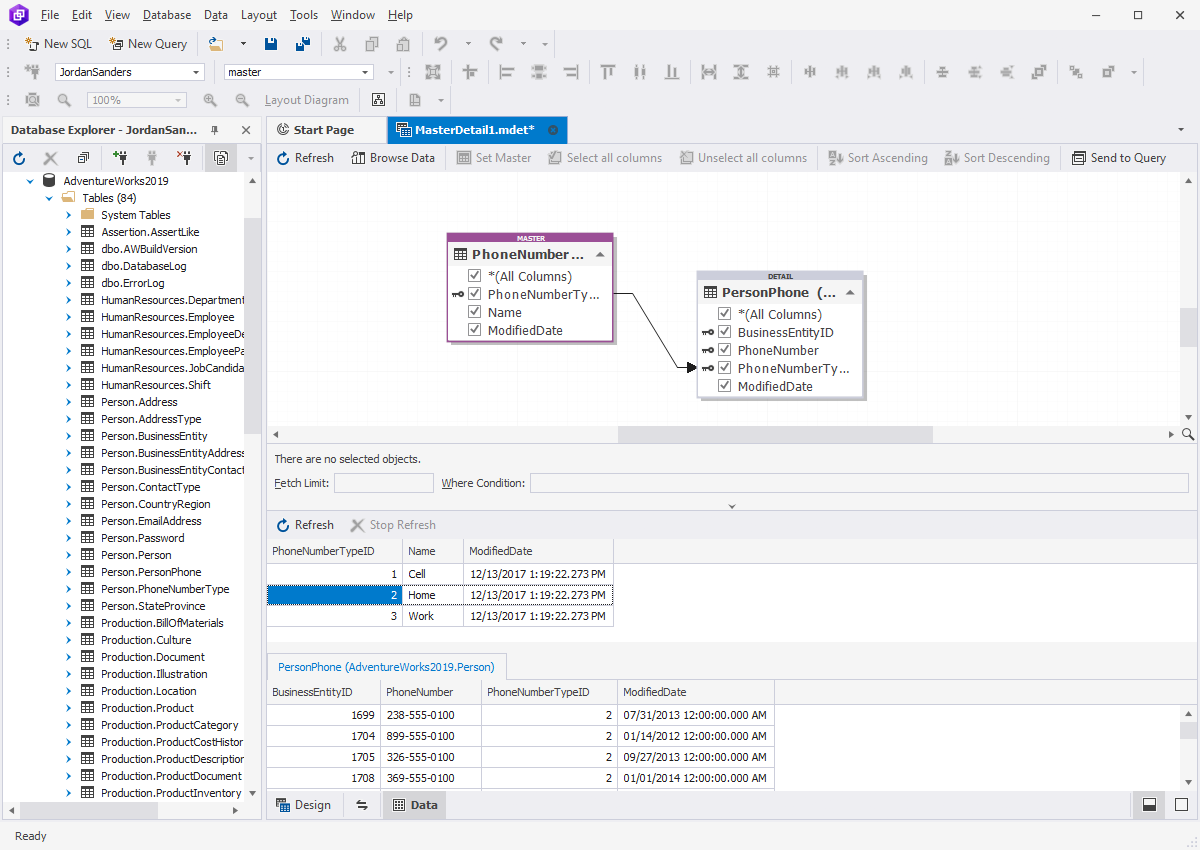 Query Builder for SQL Server - Master-Detail Reports