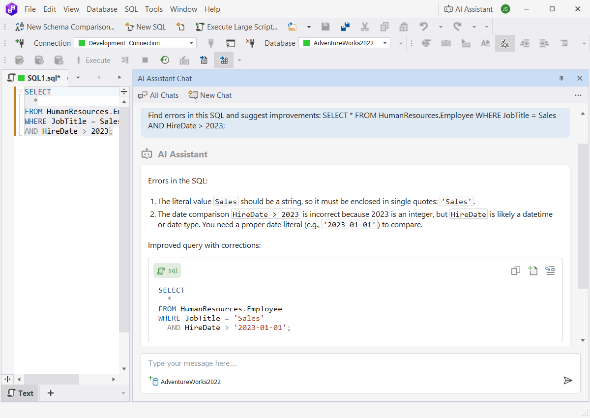 AI SQL troubleshooting