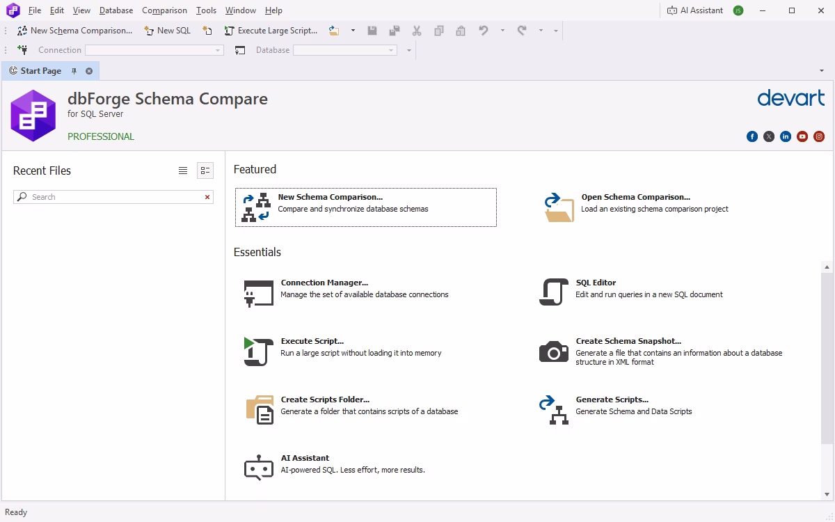 Features of dbForge Schema Compare for SQL Server