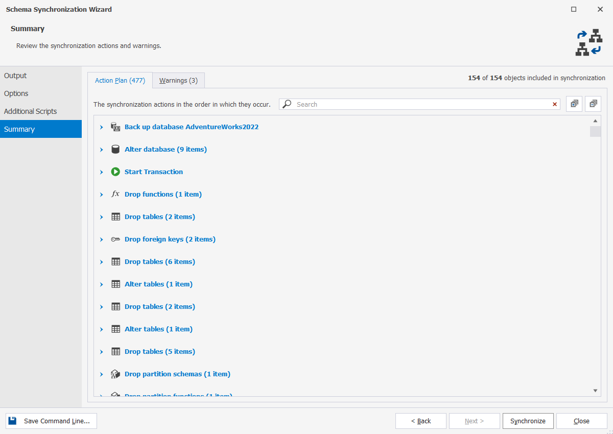 Schema synchronization