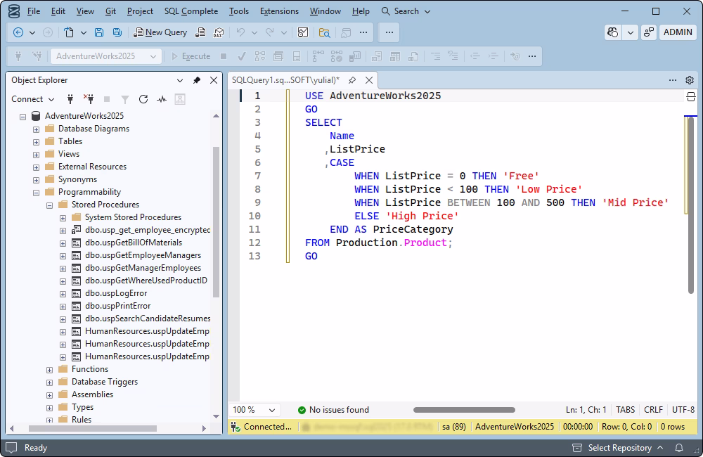CASE statement in SQL Server