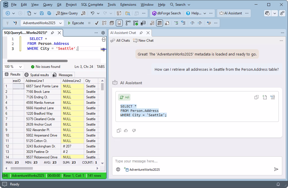 Context-aware AI query generation