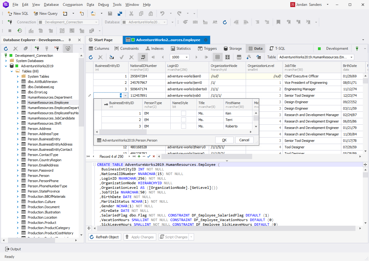SQL Management - Data Editor