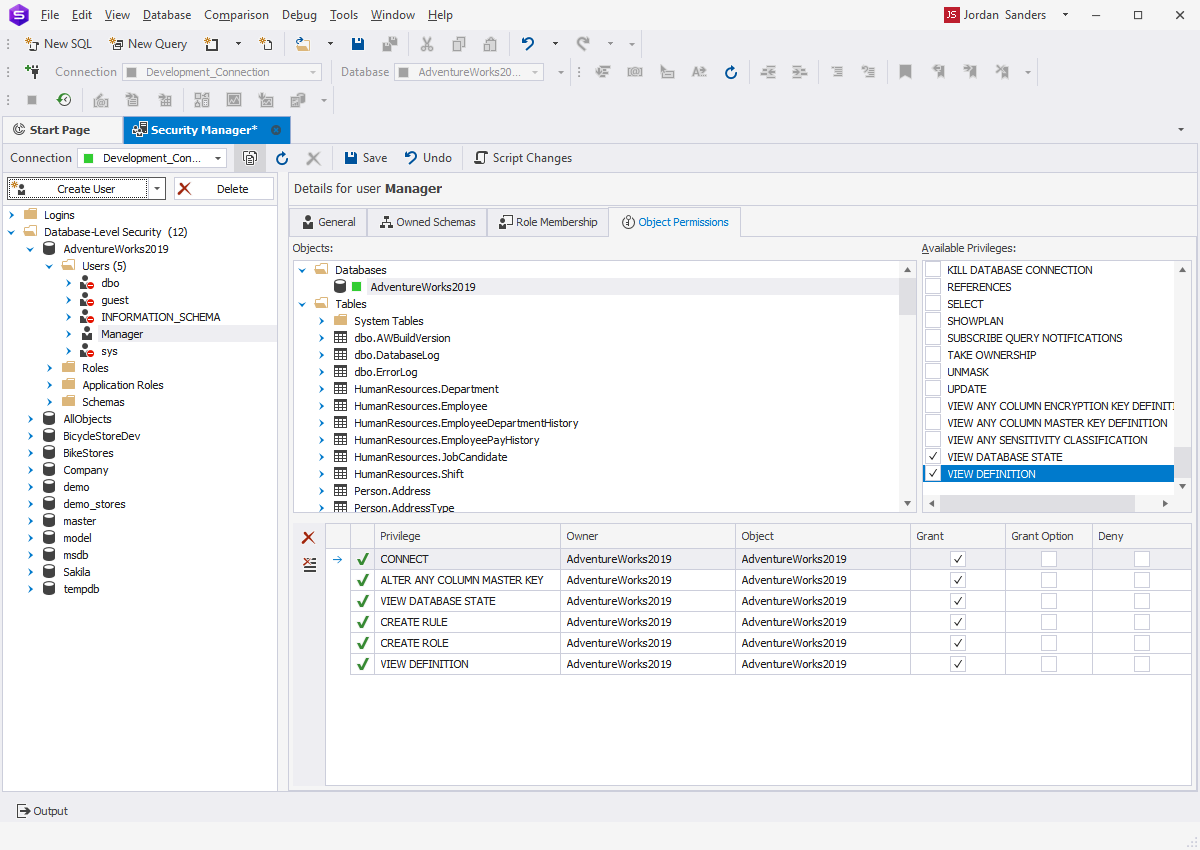 SQL Security Manager