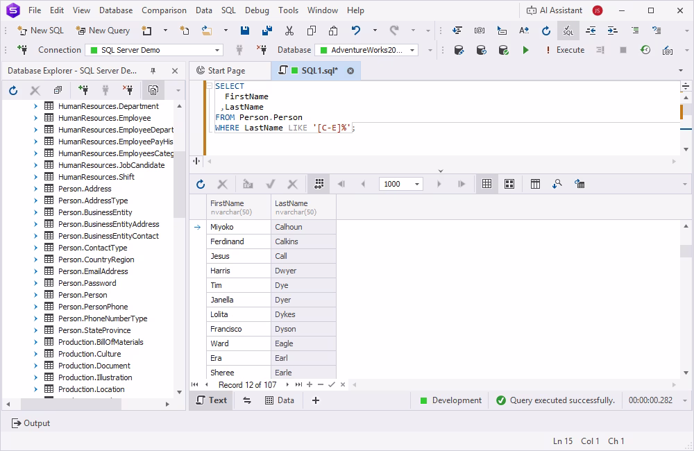 SQL Server LIKE query using bracket wildcard for character sets in brackets