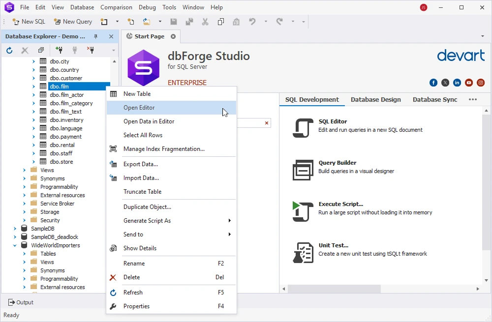 Add a new column in dbForge Studio