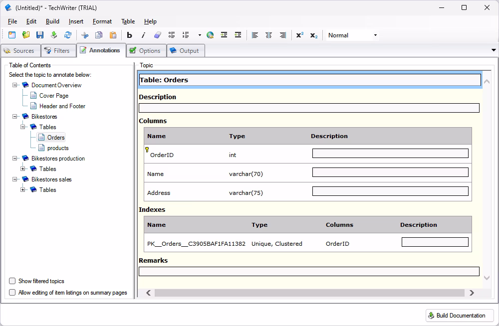 TechWriter for Database
