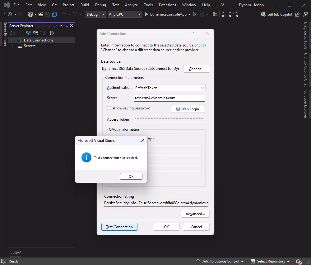 Provide Dynamics 365 credentials