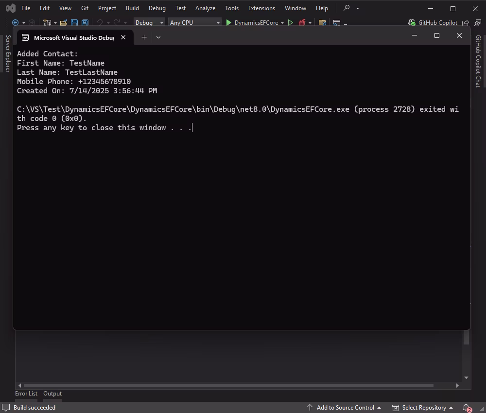 Console Output