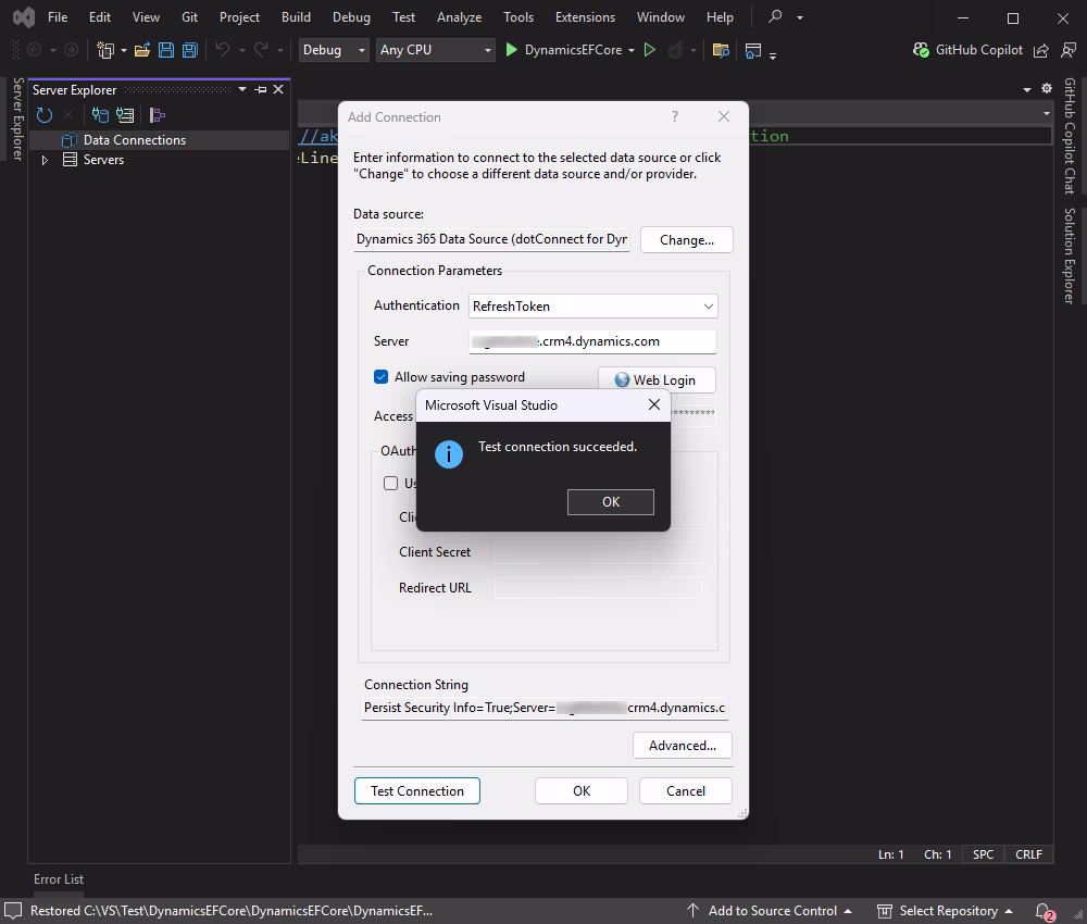 Test Dynamics 365 Connection