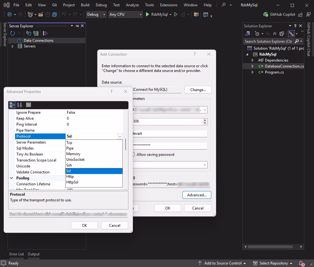 Enable SSL connection for Amazon RDS for MySQL
