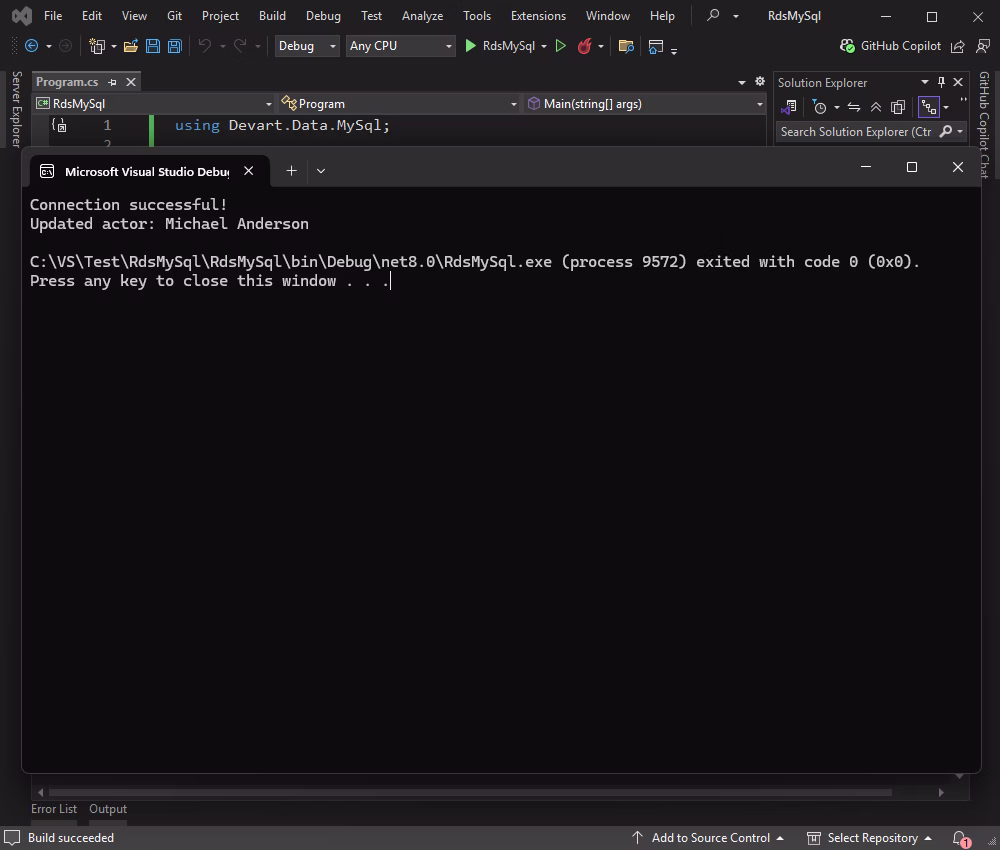Update table data in Amazon RDS for MySQL