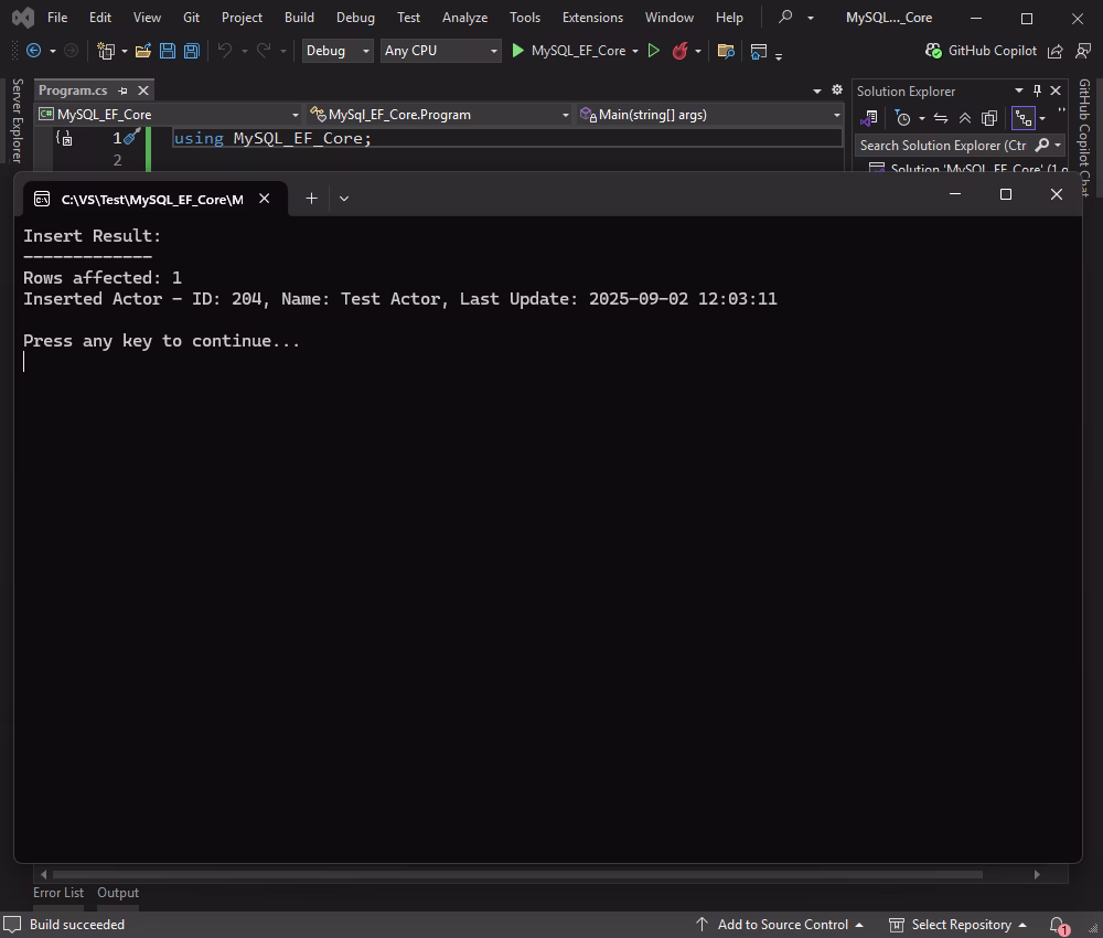 Insert new records using EF Core