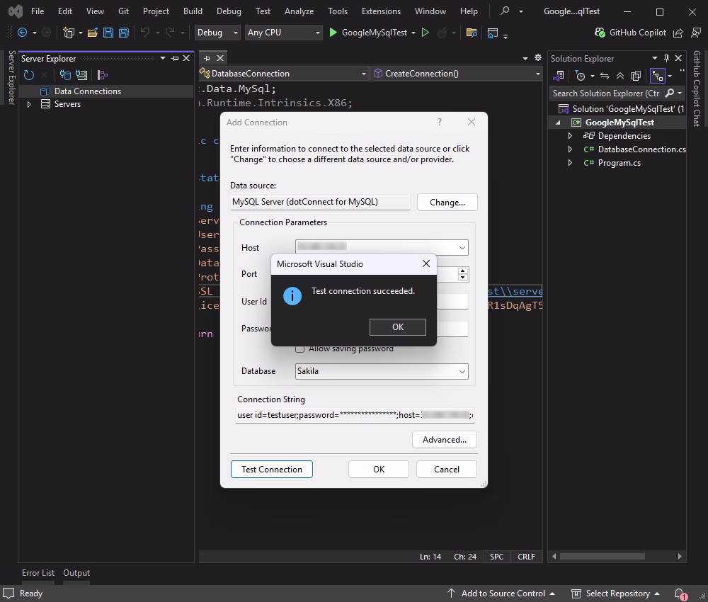 Connect to the server