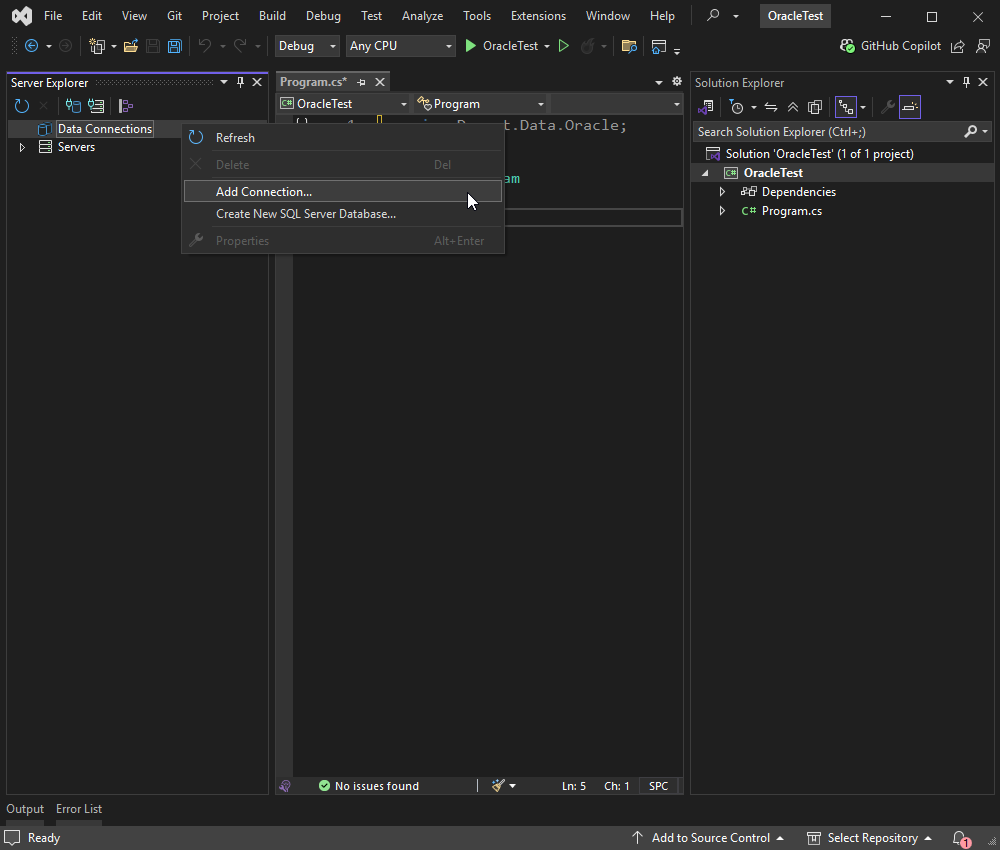 Add a new connection