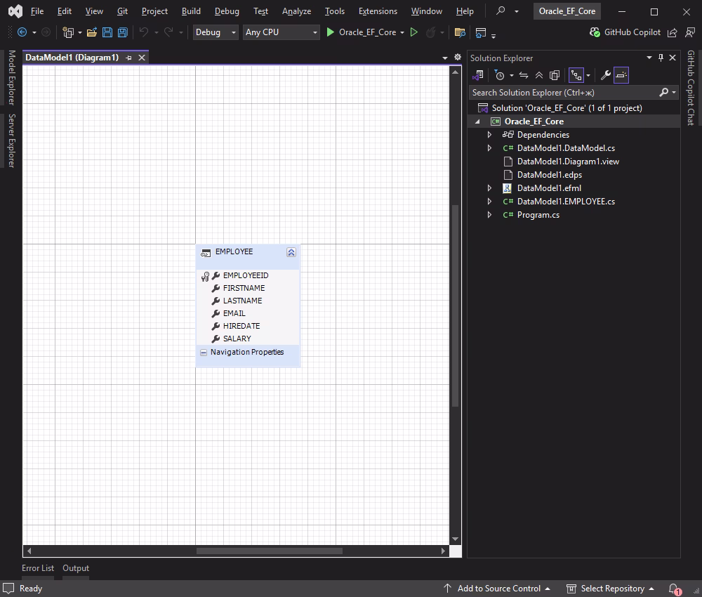 DataModel file opened in Visual Studio