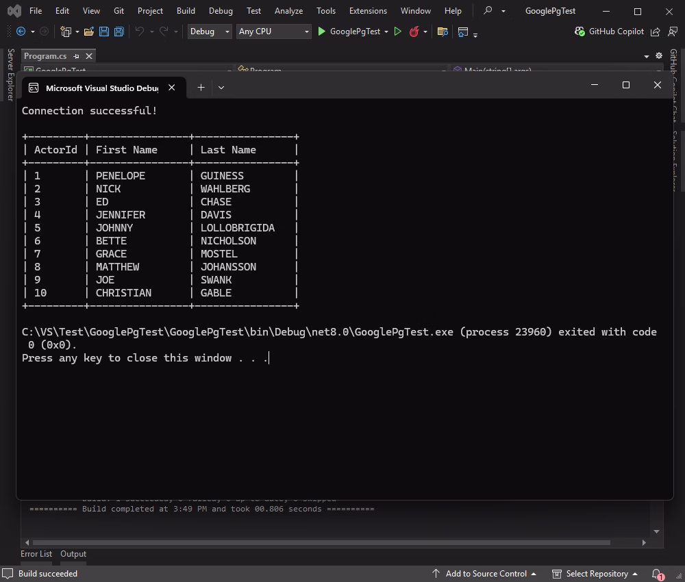 Get data from the database in Cloud SQL for PostgreSQL