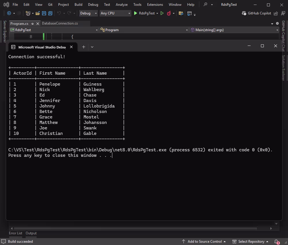 Get data from Amazon RDS for PostgreSQL