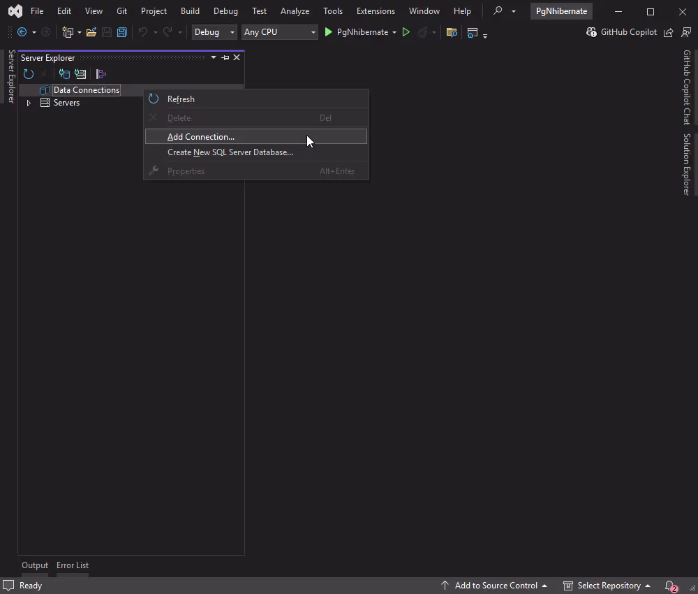 Add a new connection to the database