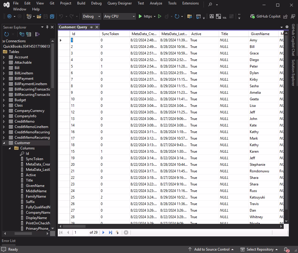 Query Customer data in Data Explorer