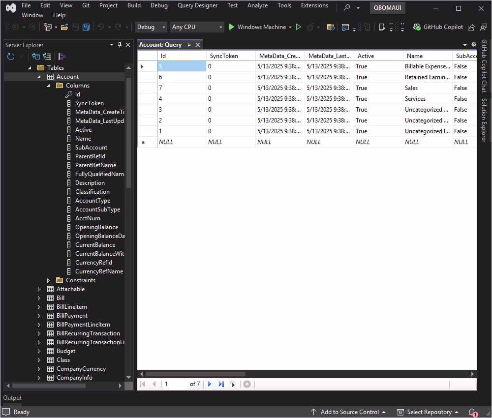 View data in the application