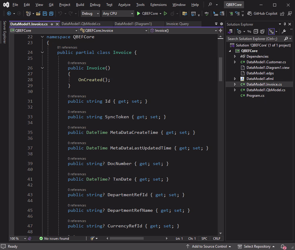 View the created DbContext class