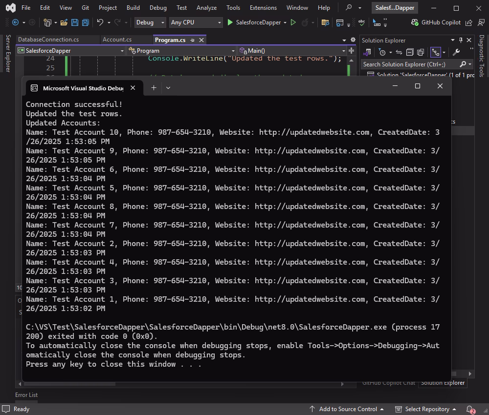 Test the application