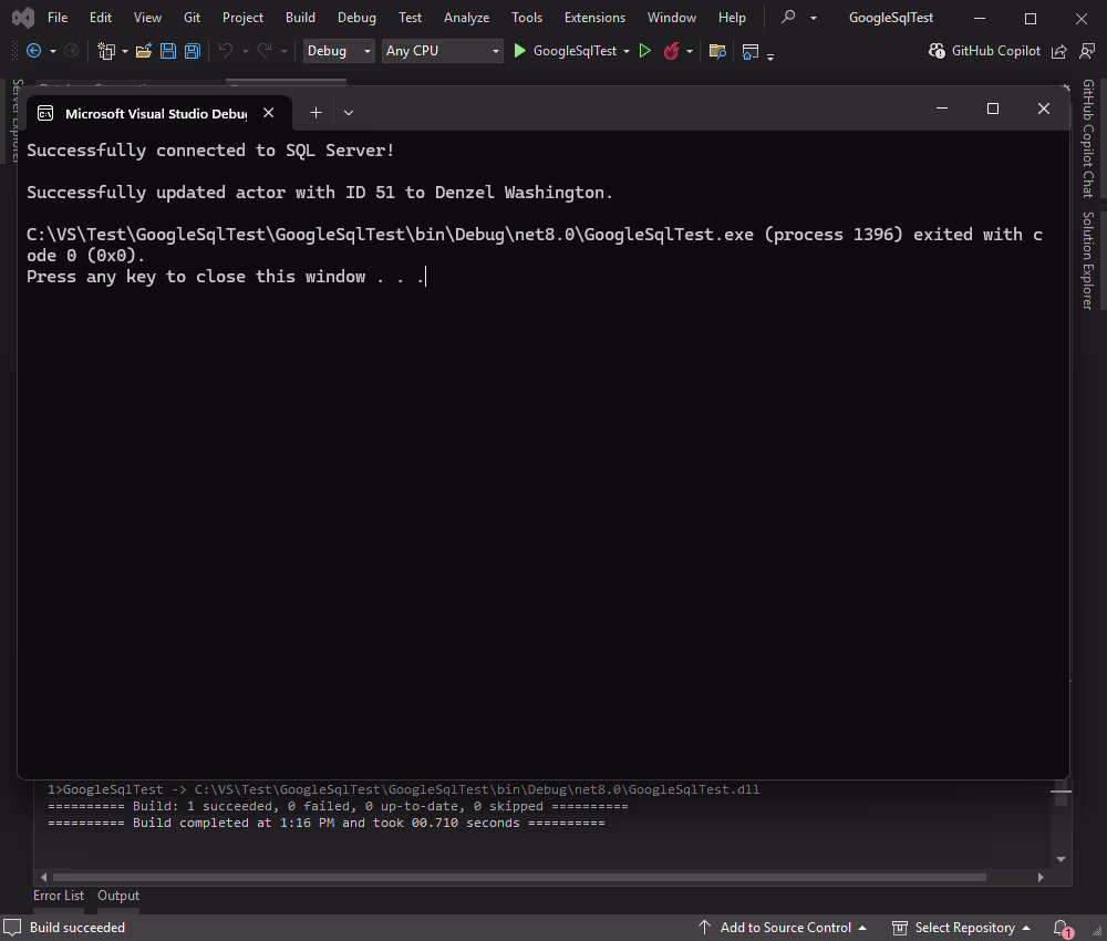 Update rows in a database table in Cloud SQL for SQL Server