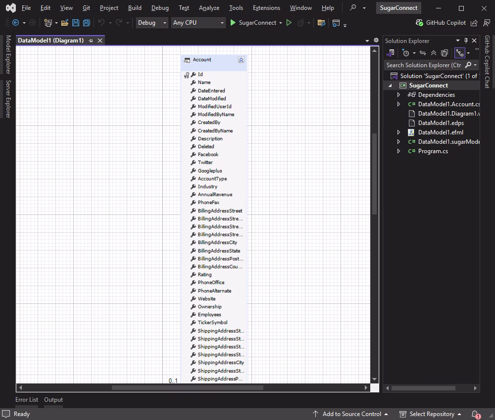 View SugarCRM data model structure