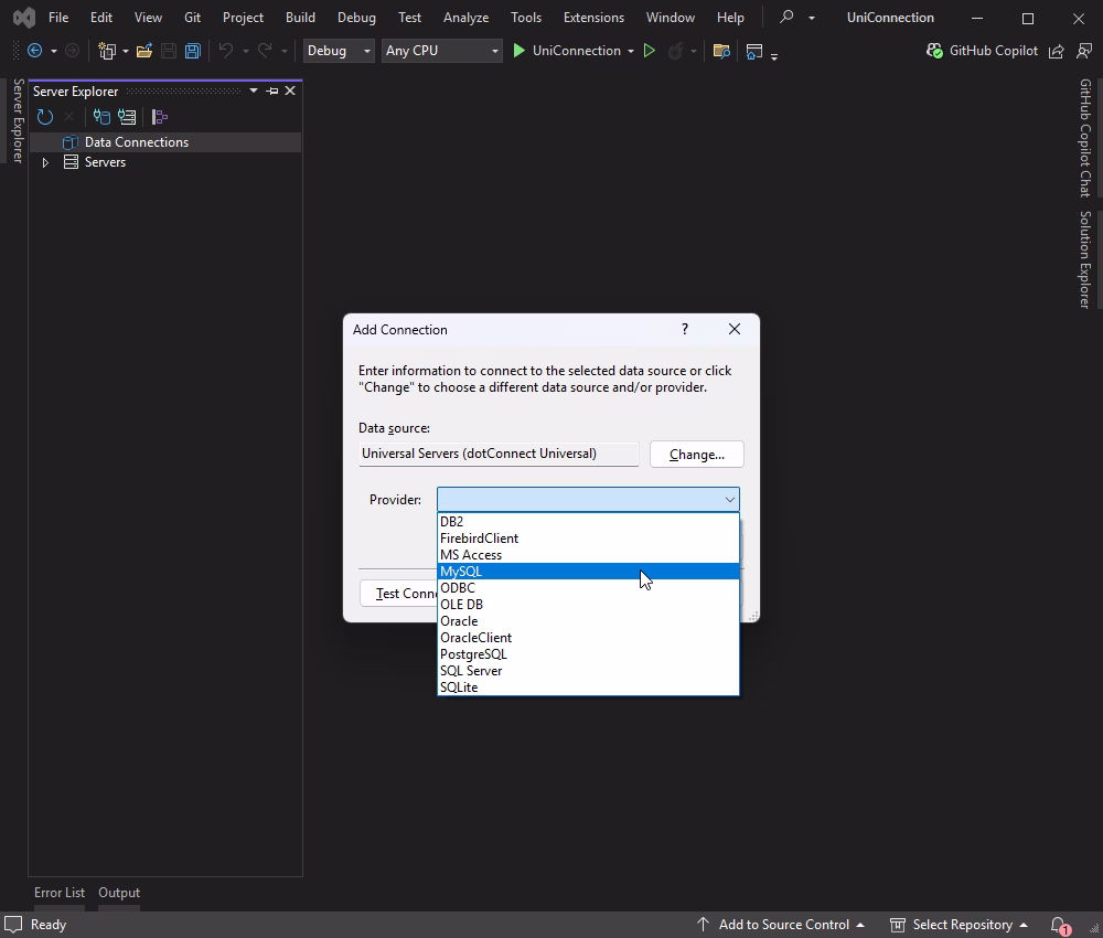 Add a new connection to the database